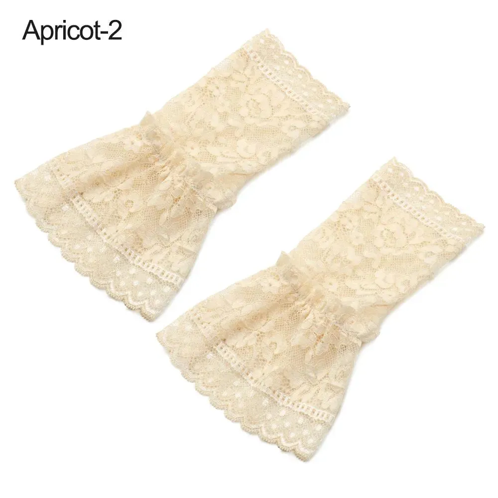 1Pair Sun Protection Gloves Arm Cover Scar Cover Ruffles Elbow Sleeve Detachable Sleeve Cuffs Lace Cuffs Fake Sleeve