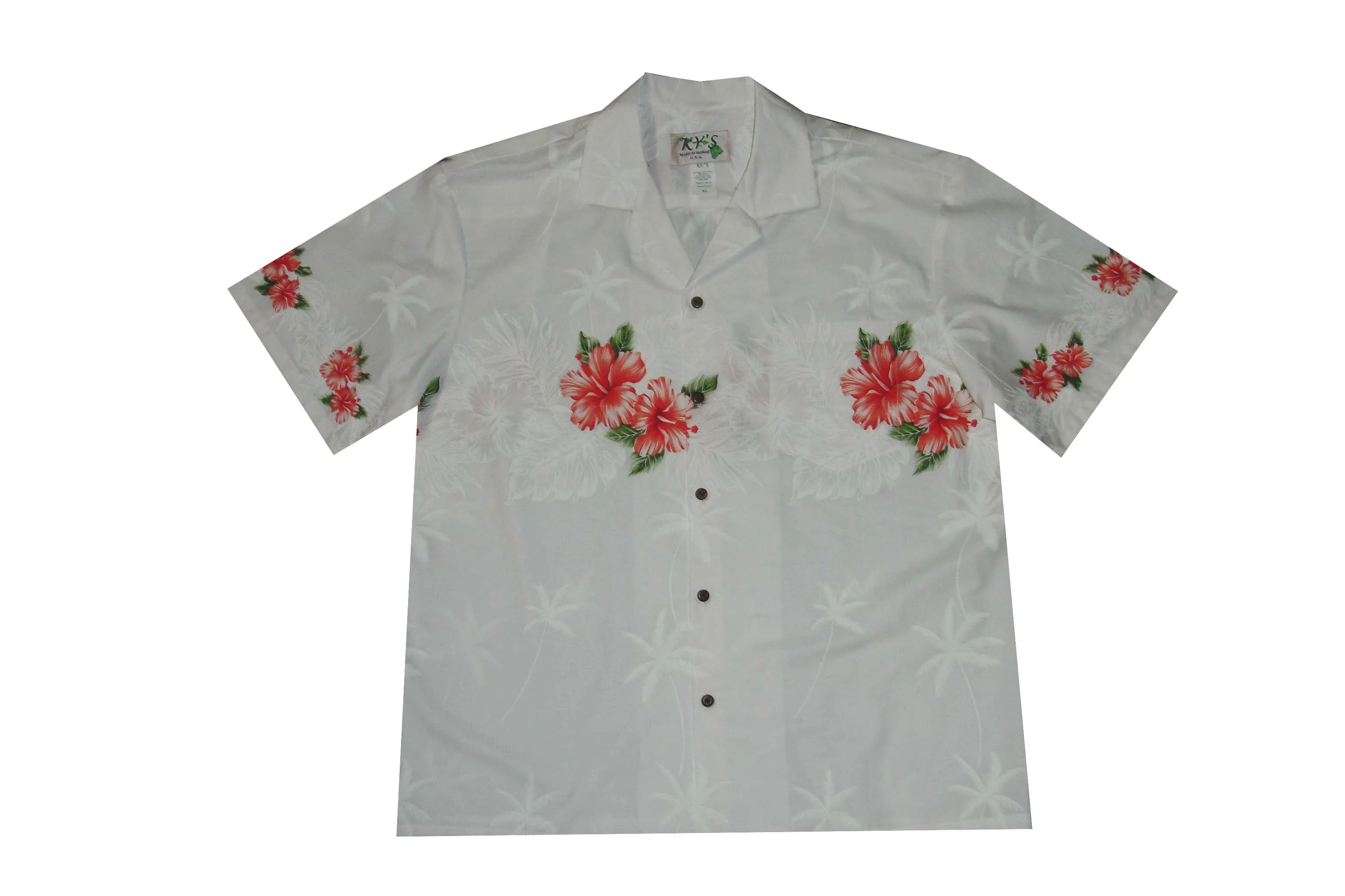 50TH State Flower Cotton Men's Aloha Shirt