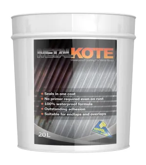 Acrypol Metal-Kote Waterproof Coating for Metal Roofs - Goosewing Grey 20Ltr