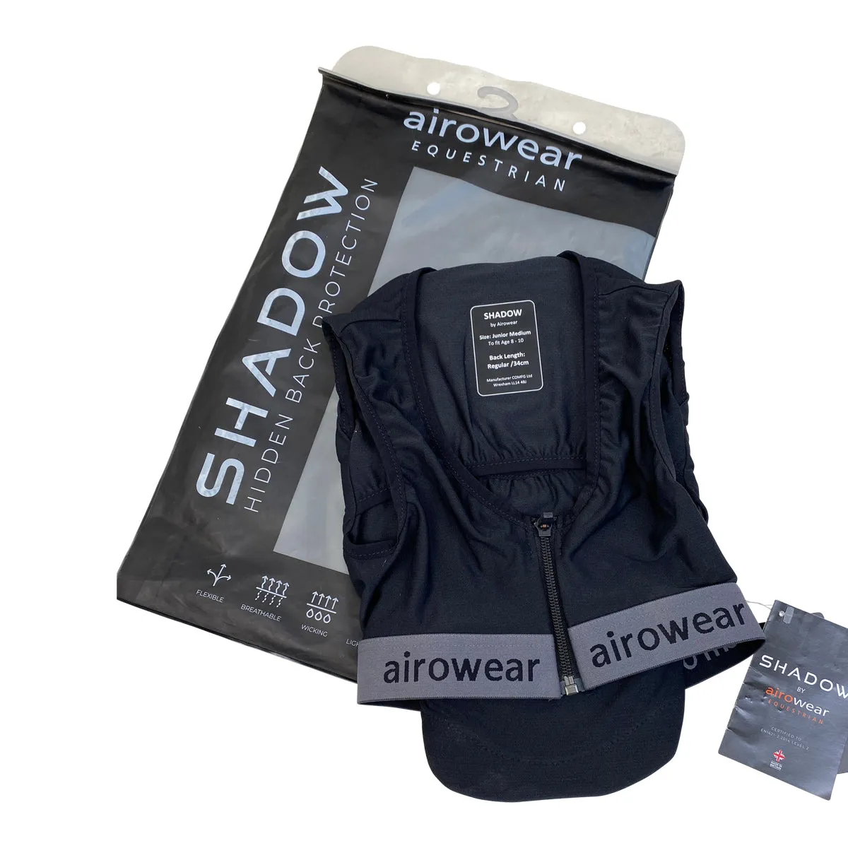 Airowear 'Shadow' Back Protector in Black - Youth Medium