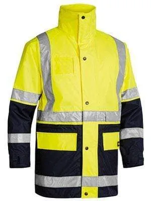 Bisley Workwear Taped Hi Vis 5 In 1 Rain Jacket BK6975