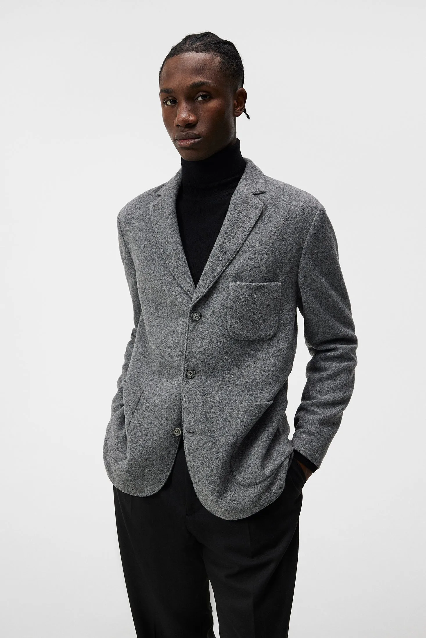 Carlton Cardigan Blazer / Mid Grey Melange