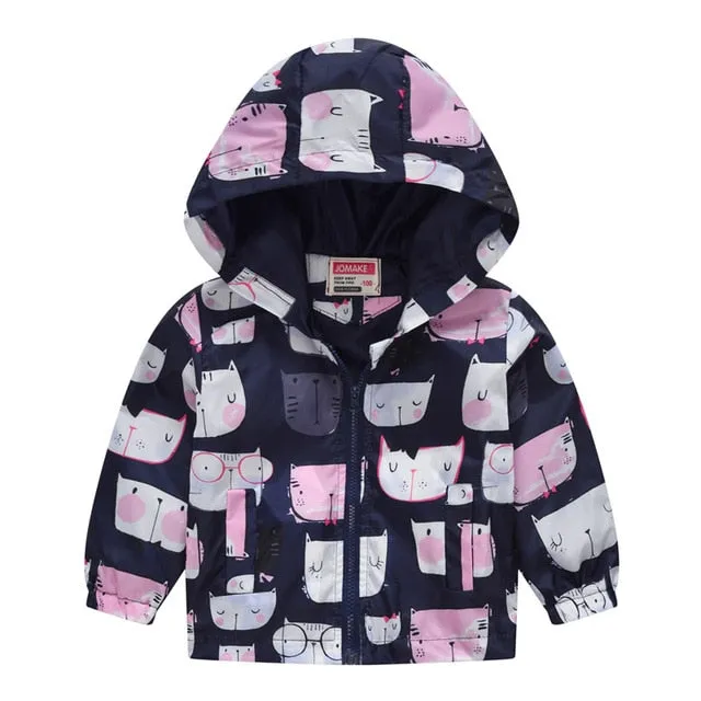 Cartoon Printed Hooded Jackets For Boys&Girls