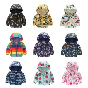 Cartoon Printed Hooded Jackets For Boys&Girls