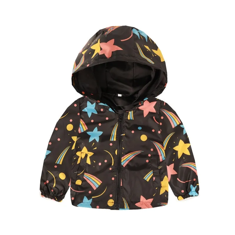 Cartoon Printed Hooded Jackets For Boys&Girls