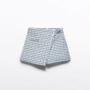 Cerulean Houndstooth Skort