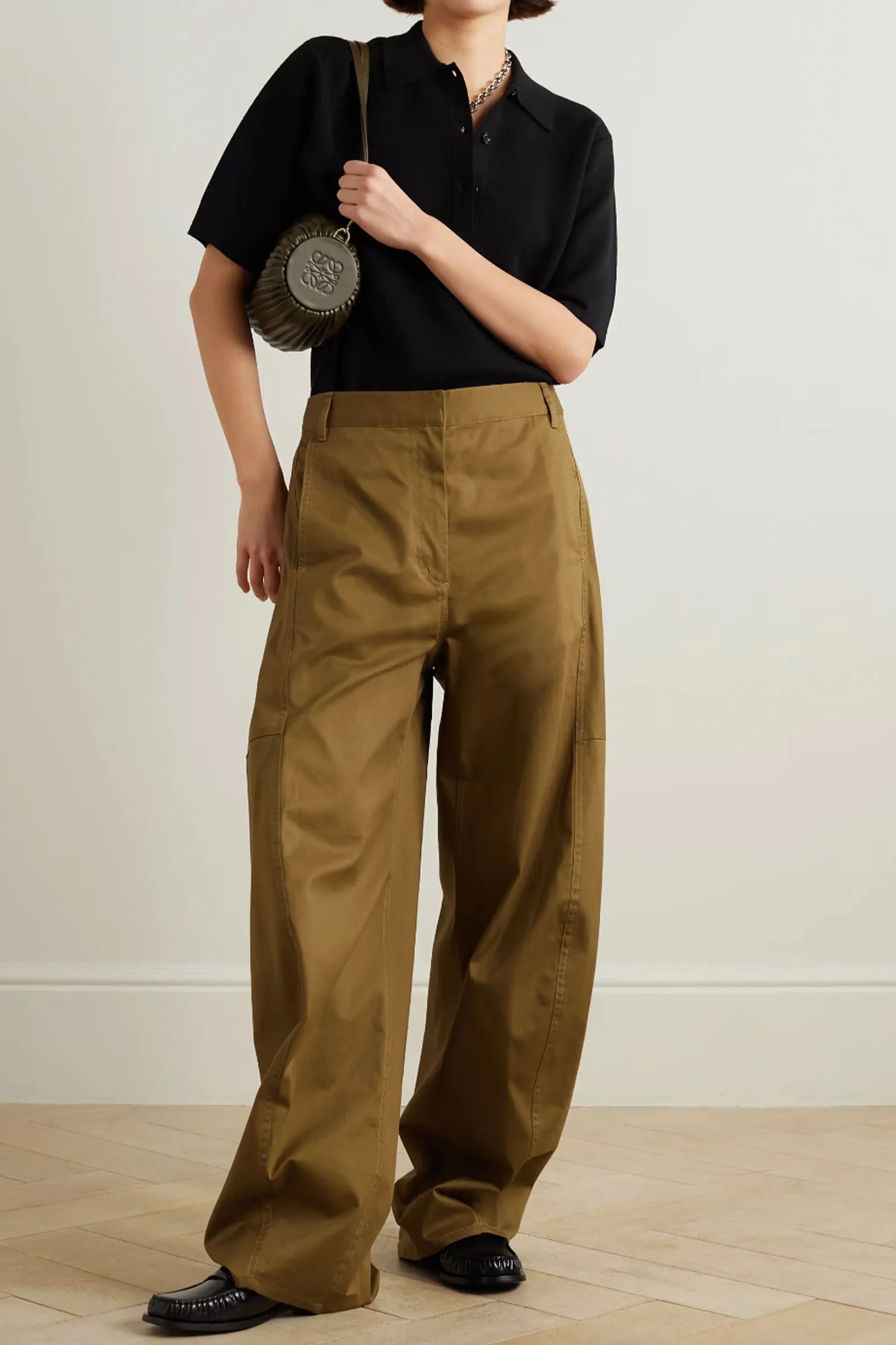 Chino Sid Cotton-Blend Twill Wide-Leg Pants