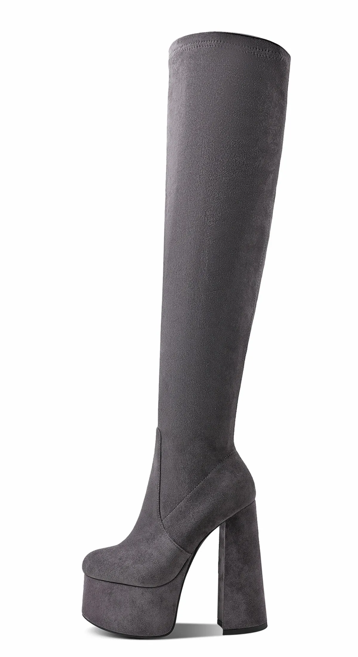 Chunky High Heels Platform Stretch Overknee Boots