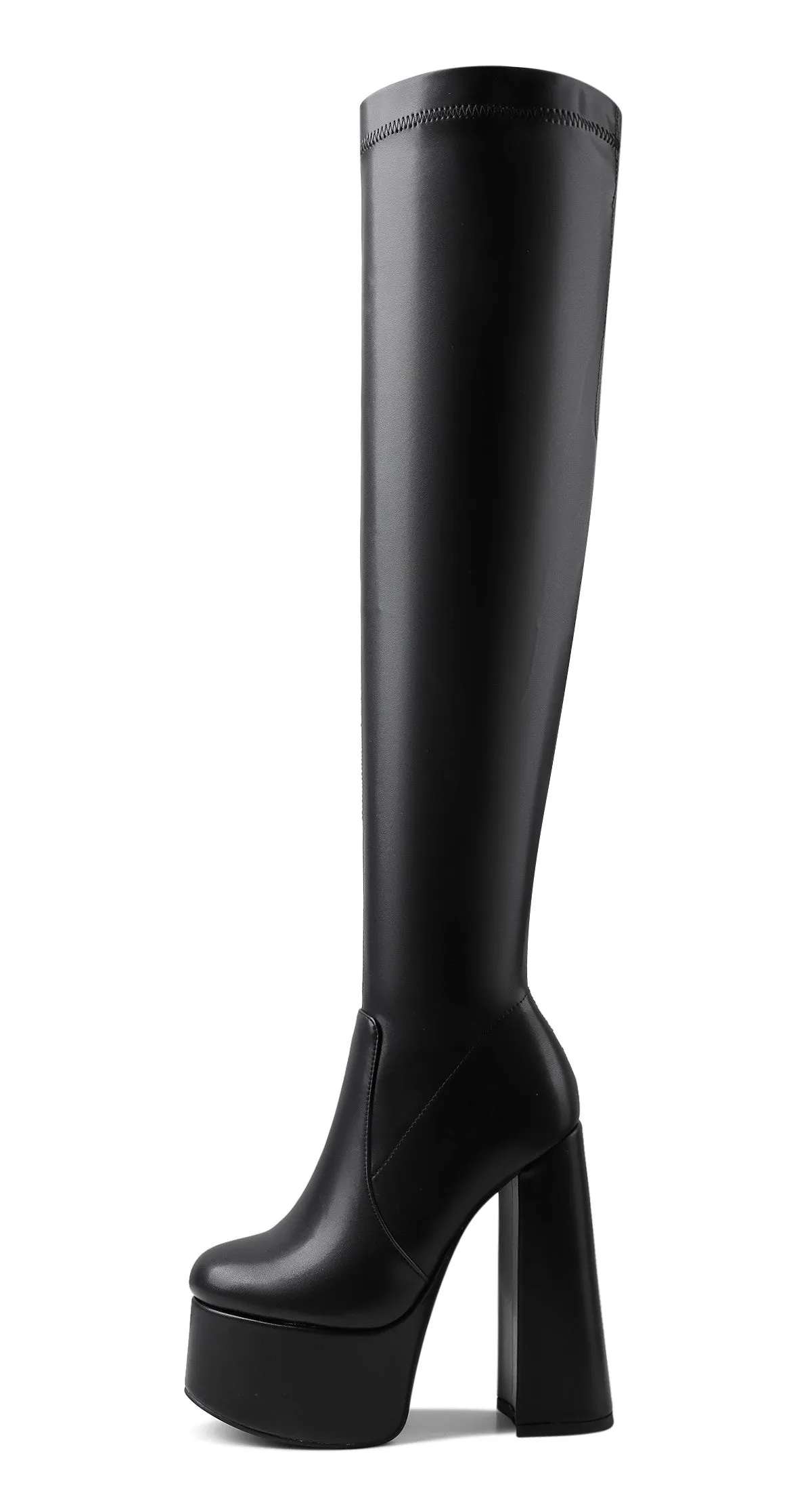 Chunky High Heels Platform Stretch Overknee Boots