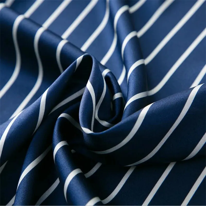 Classic Striped Real Silk Shirts