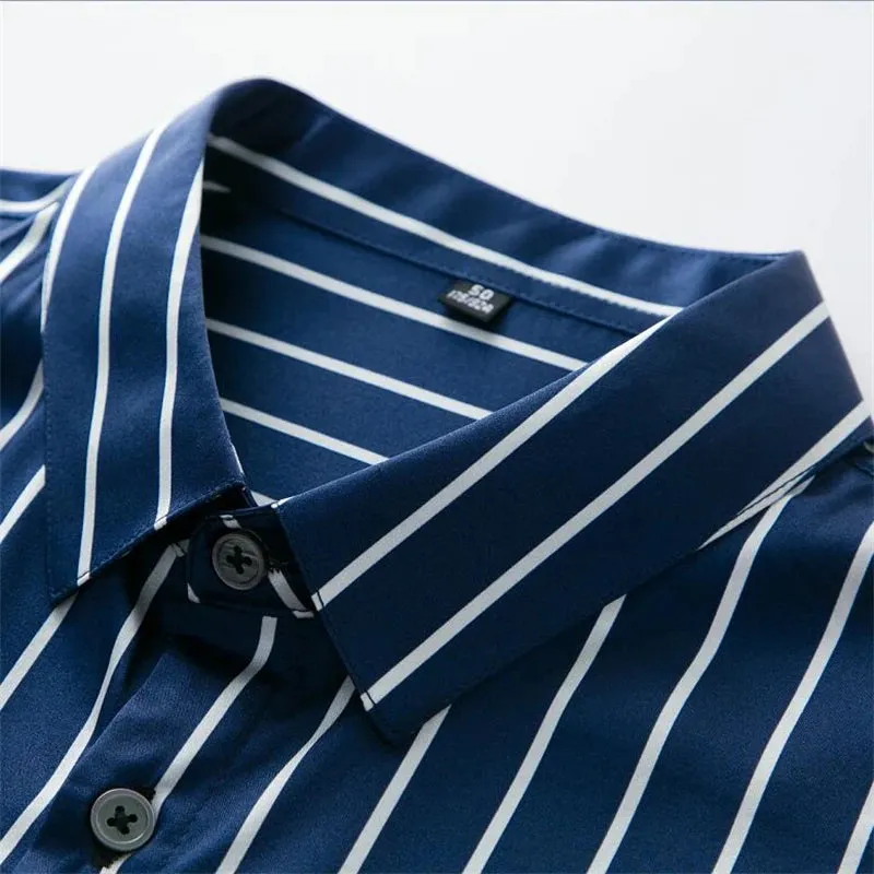 Classic Striped Real Silk Shirts