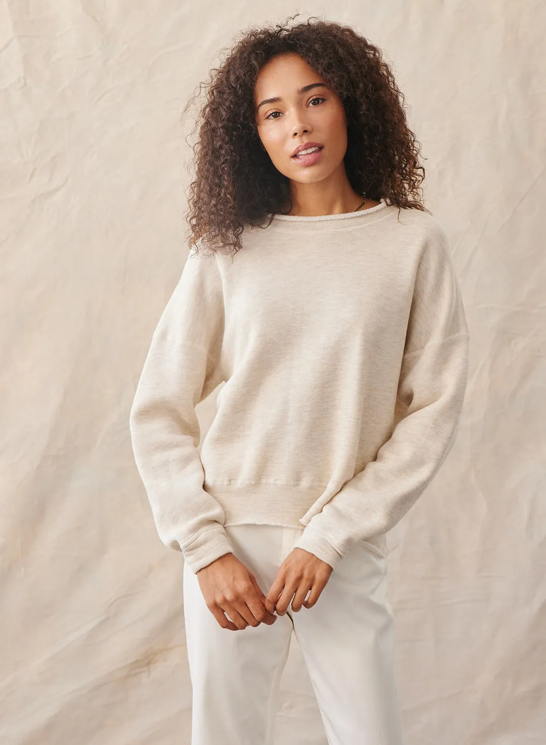 Crew Neck Pullover ~ Heather Oat