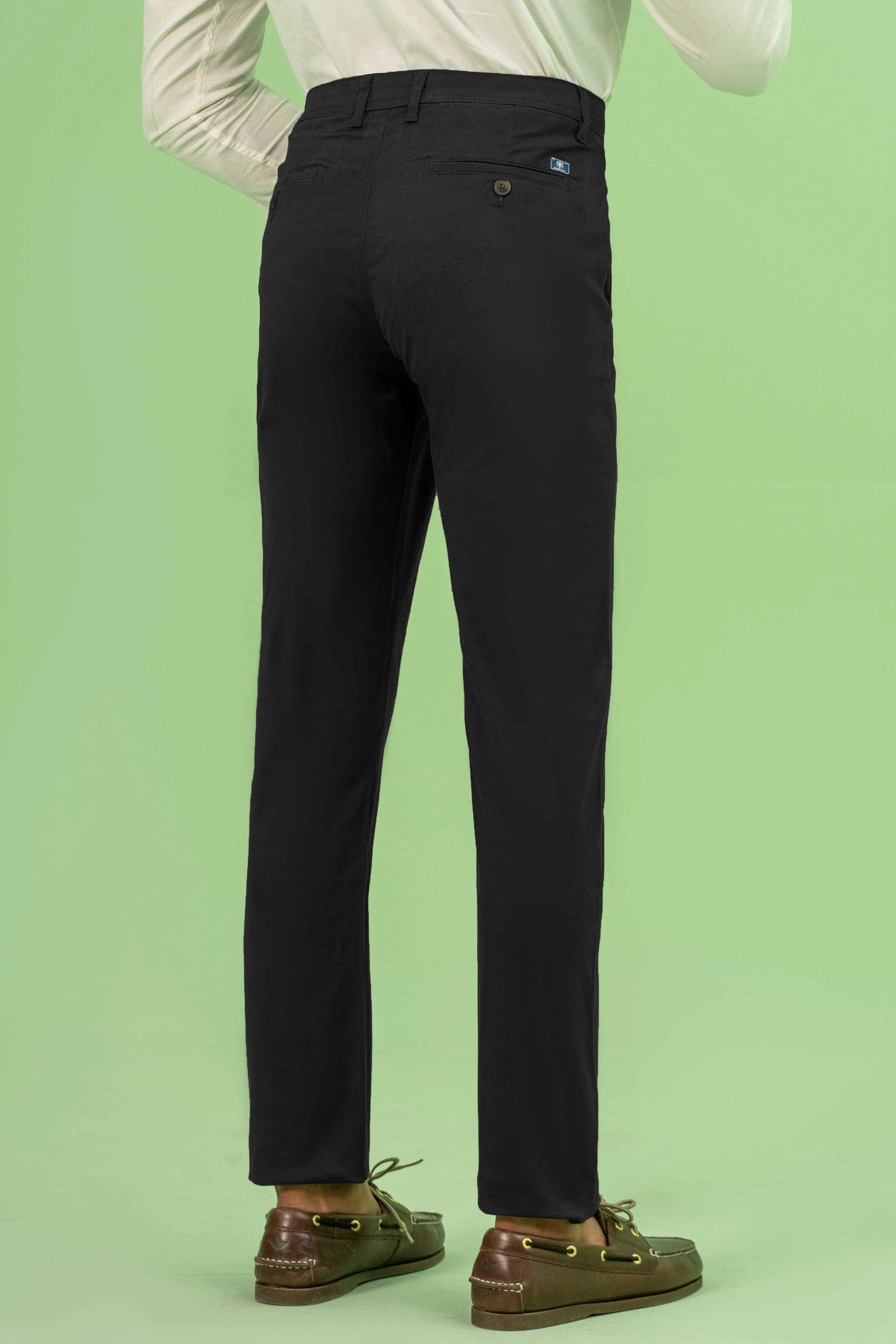 CROSS POCKET SATAIN SLIM FIT PANT BLACK