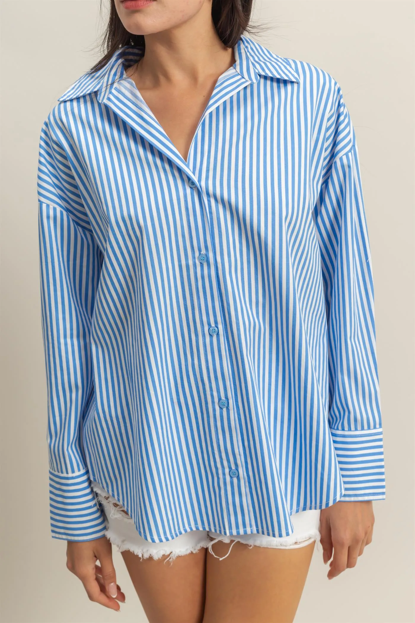 DZ25C432-Classy Long Sleeve Button Down Shirt