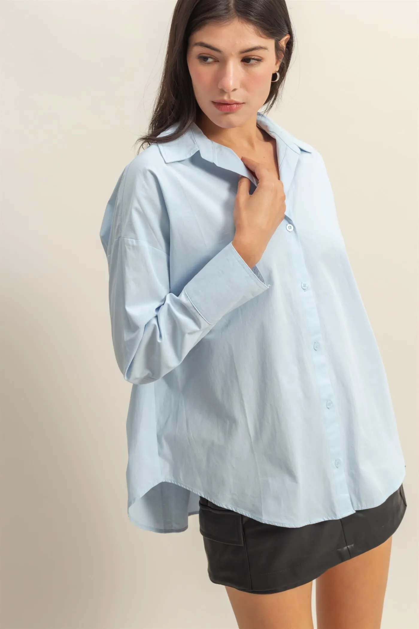 DZ25C432-Classy Long Sleeve Button Down Shirt