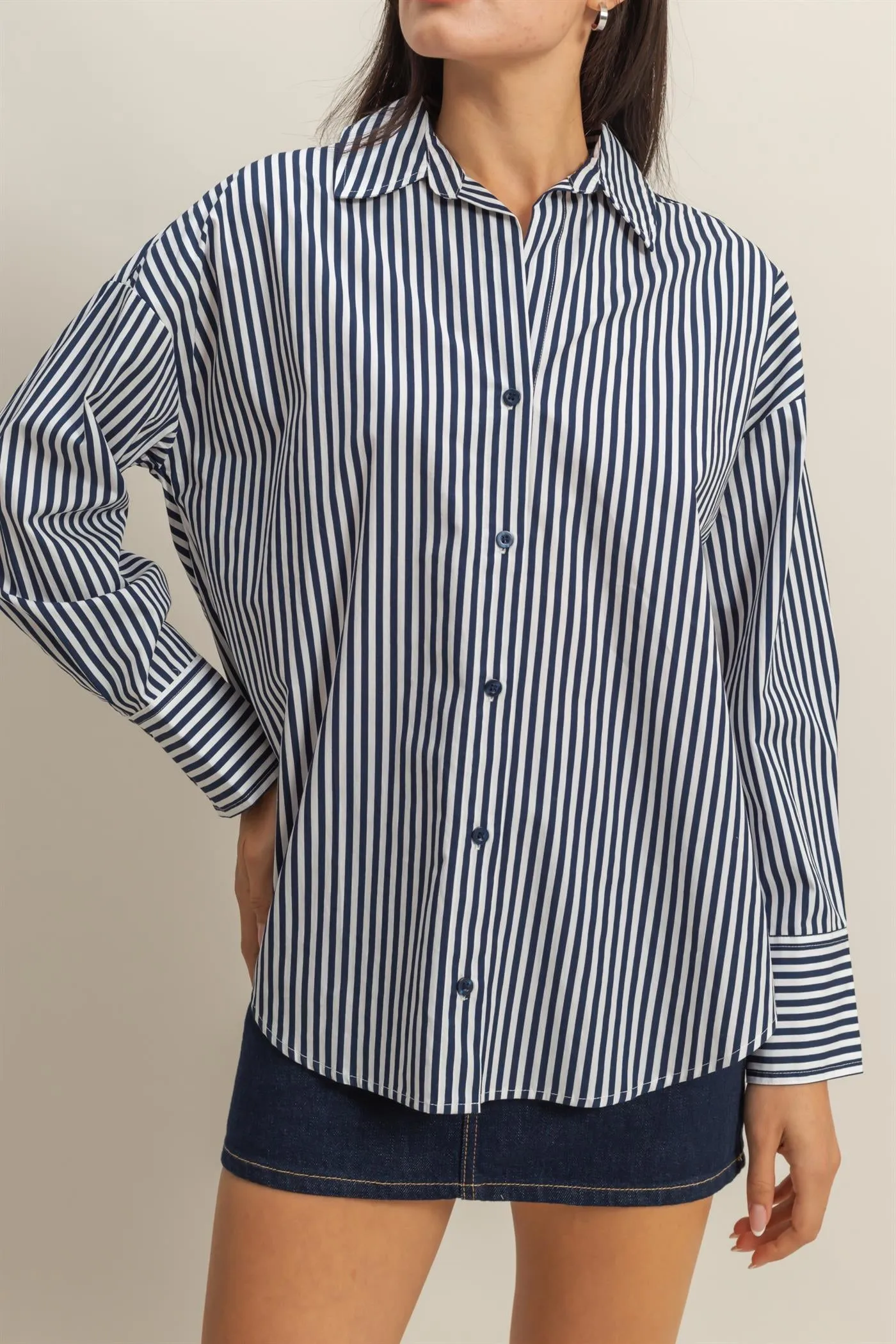 DZ25C432-Classy Long Sleeve Button Down Shirt