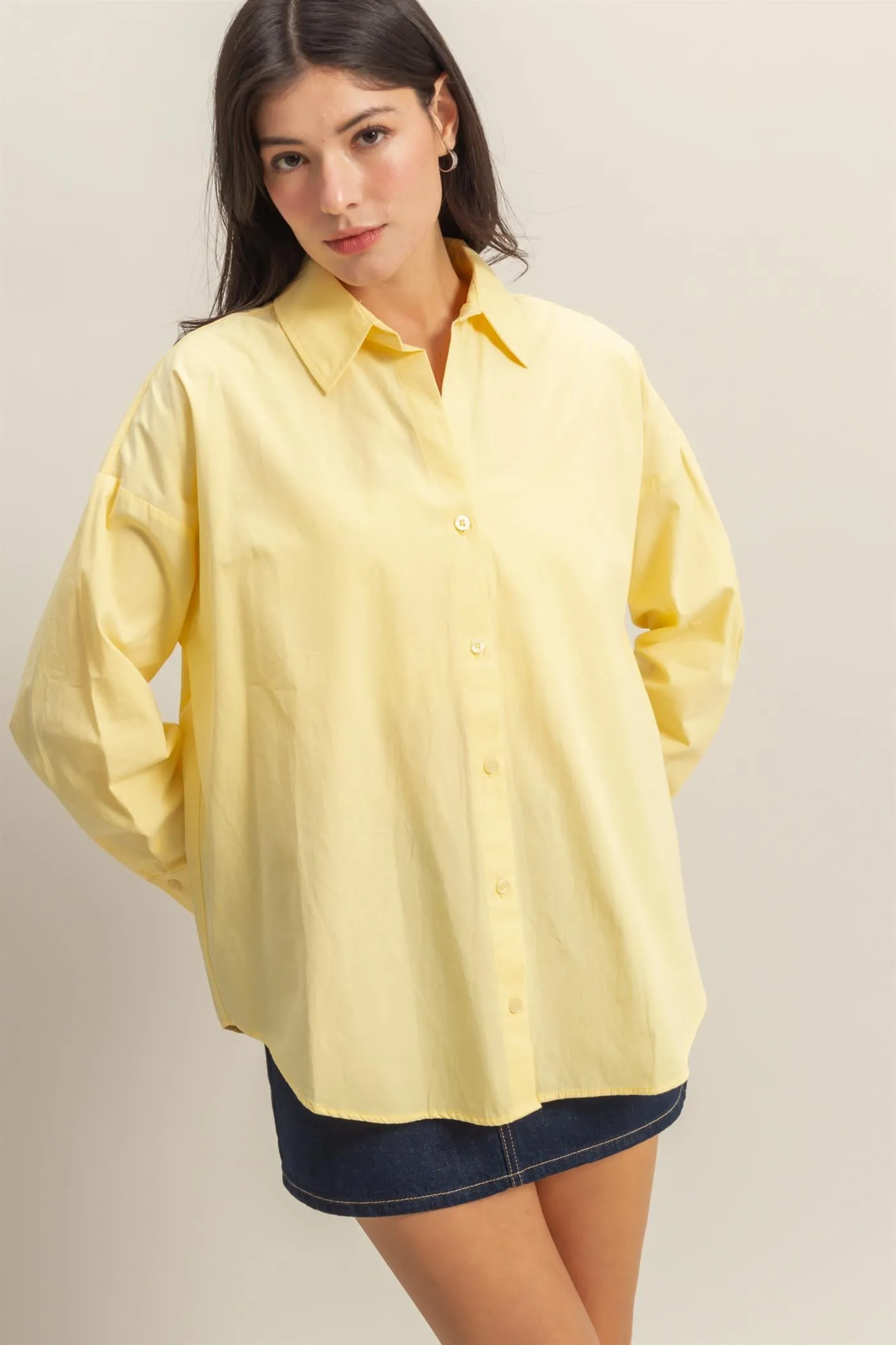 DZ25C432-Classy Long Sleeve Button Down Shirt