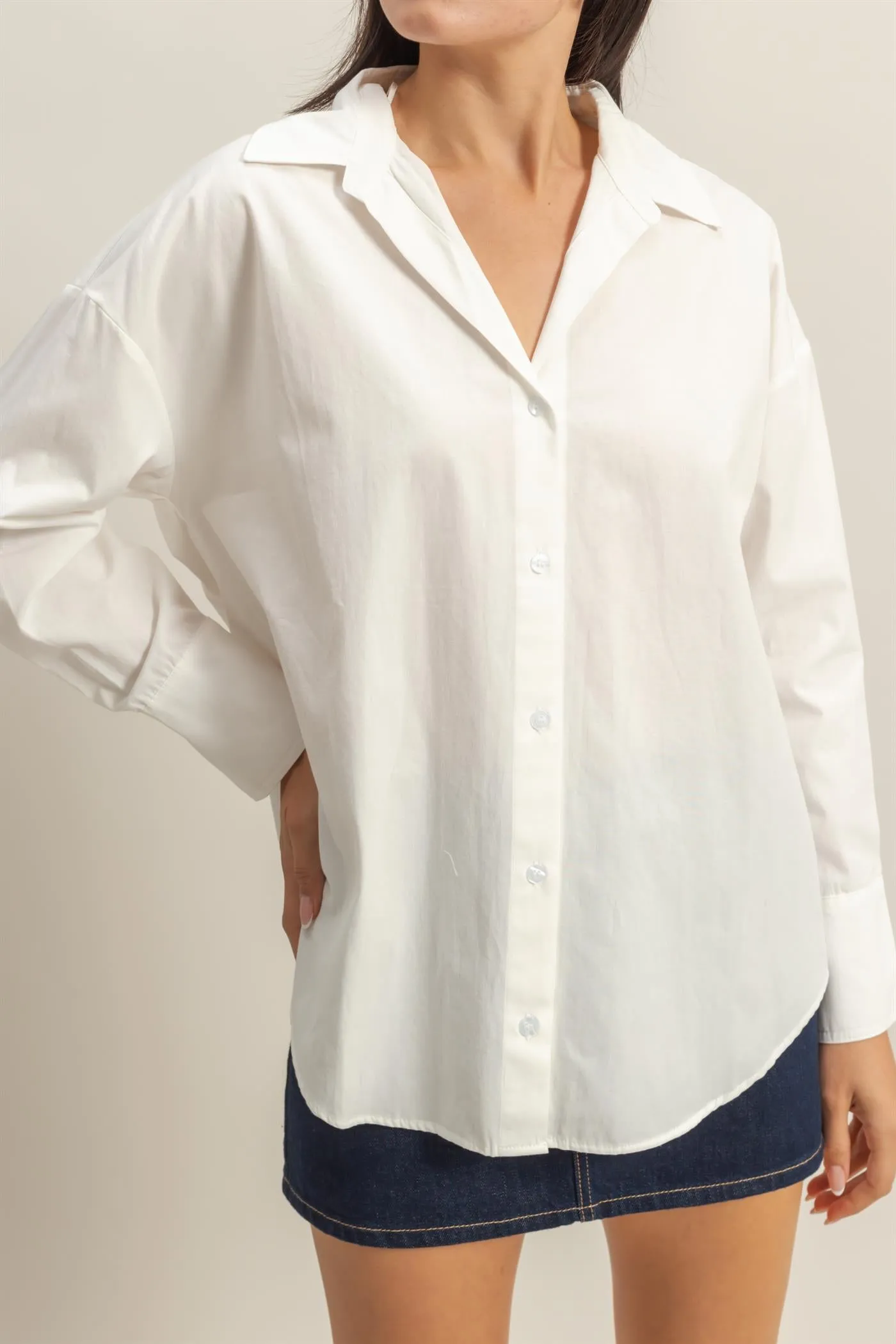 DZ25C432-Classy Long Sleeve Button Down Shirt