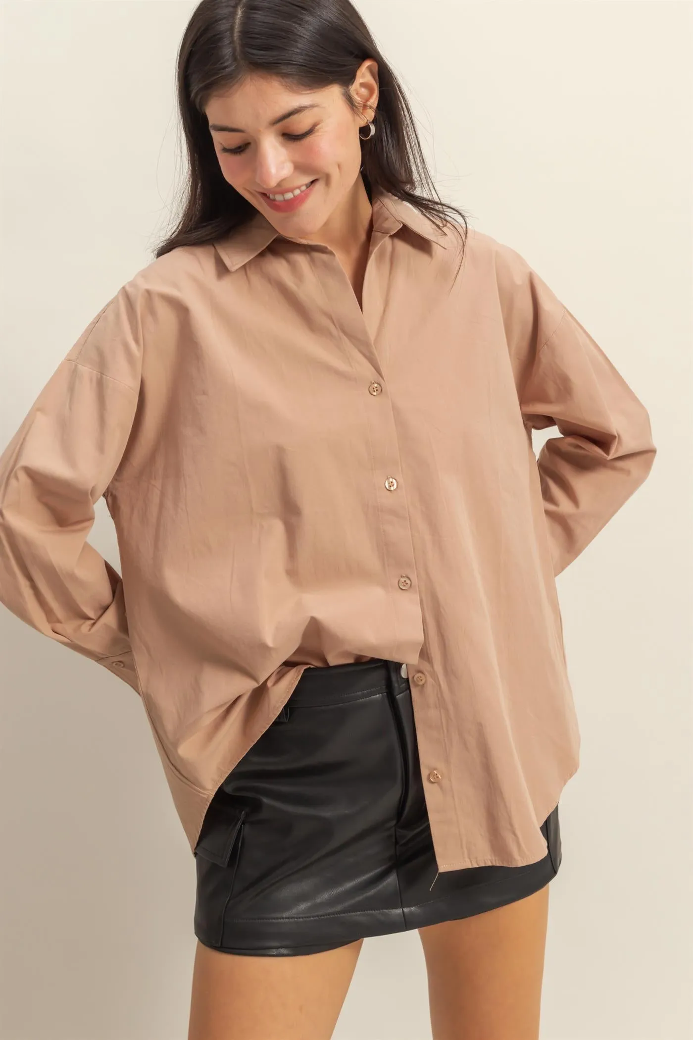 DZ25C432-Classy Long Sleeve Button Down Shirt