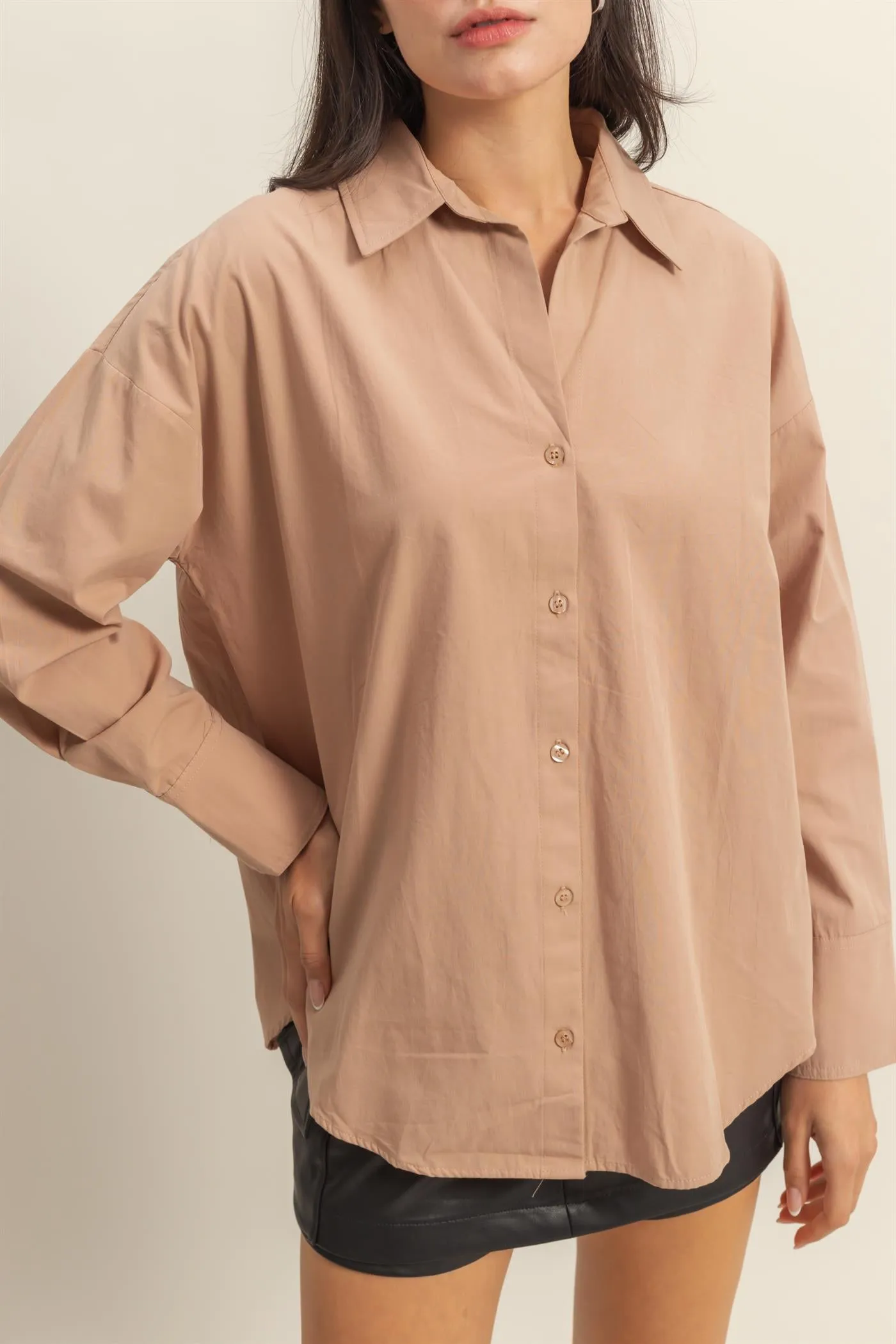 DZ25C432-Classy Long Sleeve Button Down Shirt