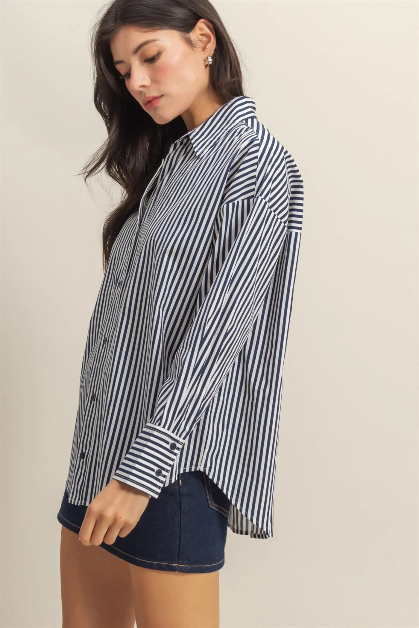 DZ25C432-Classy Long Sleeve Button Down Shirt