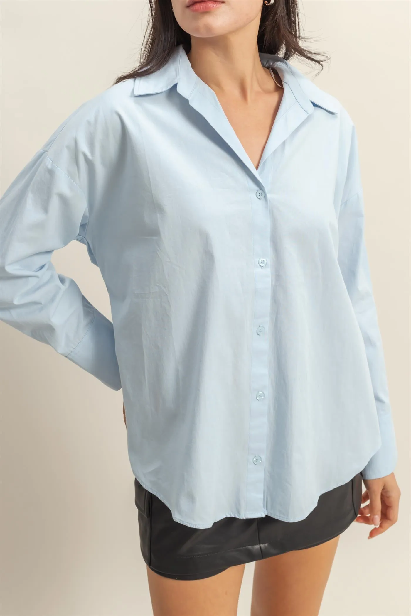 DZ25C432-Classy Long Sleeve Button Down Shirt