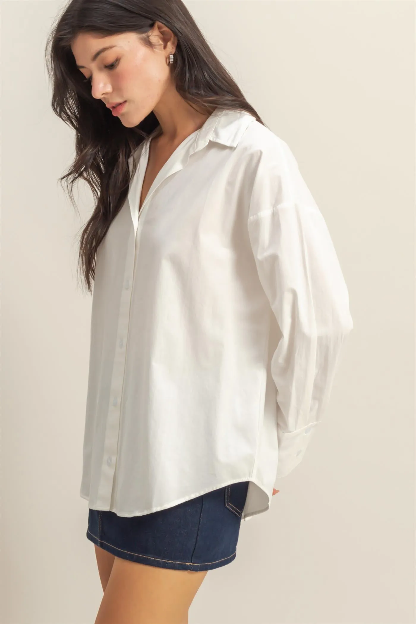 DZ25C432-Classy Long Sleeve Button Down Shirt