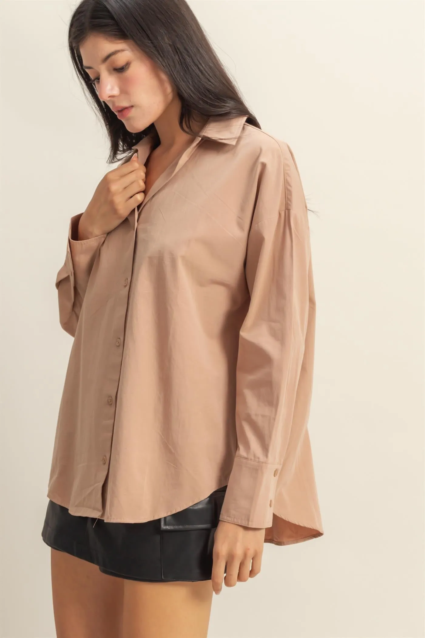 DZ25C432-Classy Long Sleeve Button Down Shirt