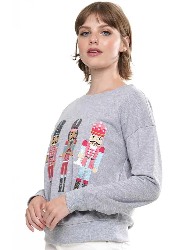 Embroidered Sequined Women Sweatshirt