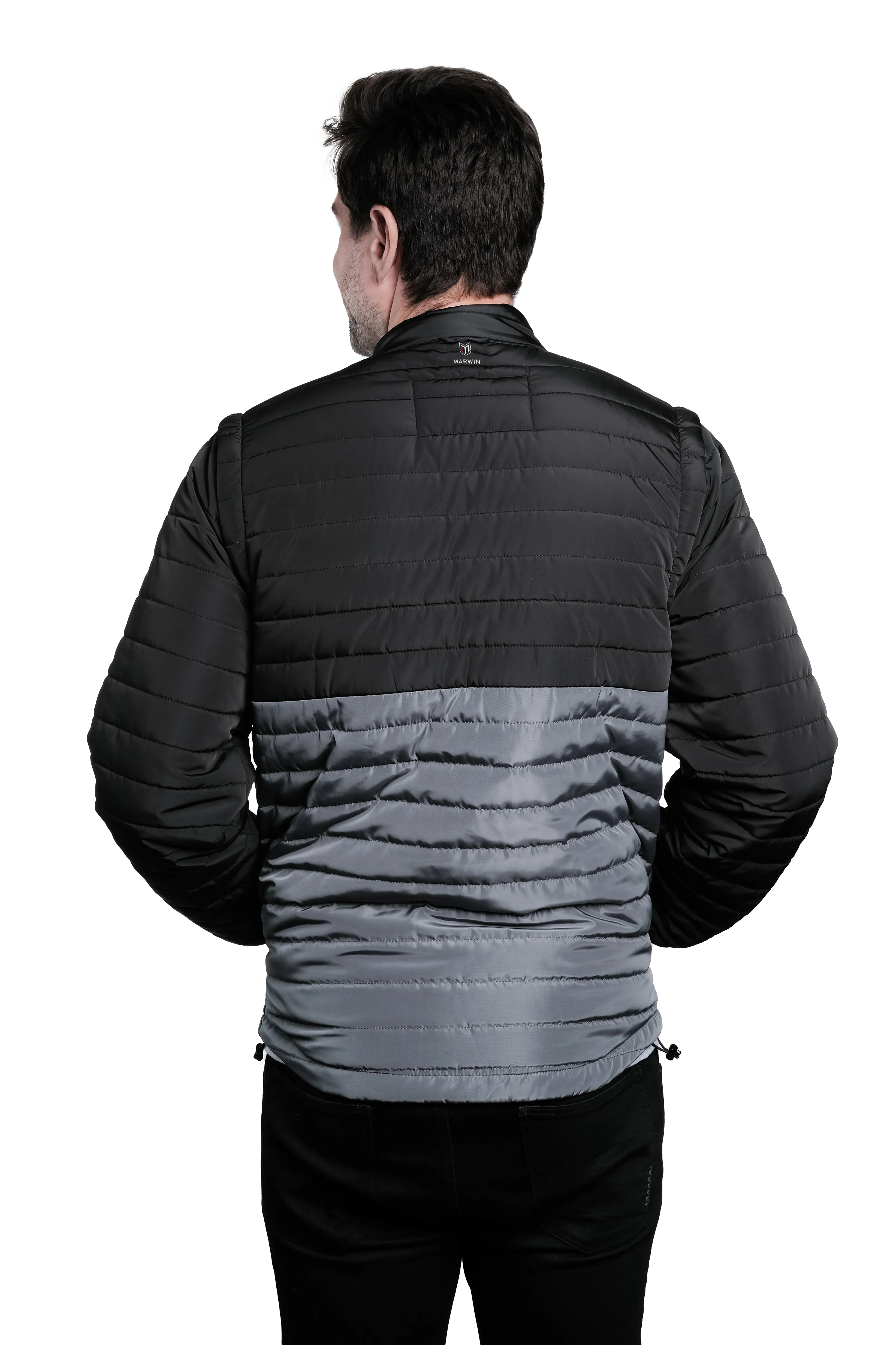 Everest Black/Grey Men's Puffer Jacket Removable Arms