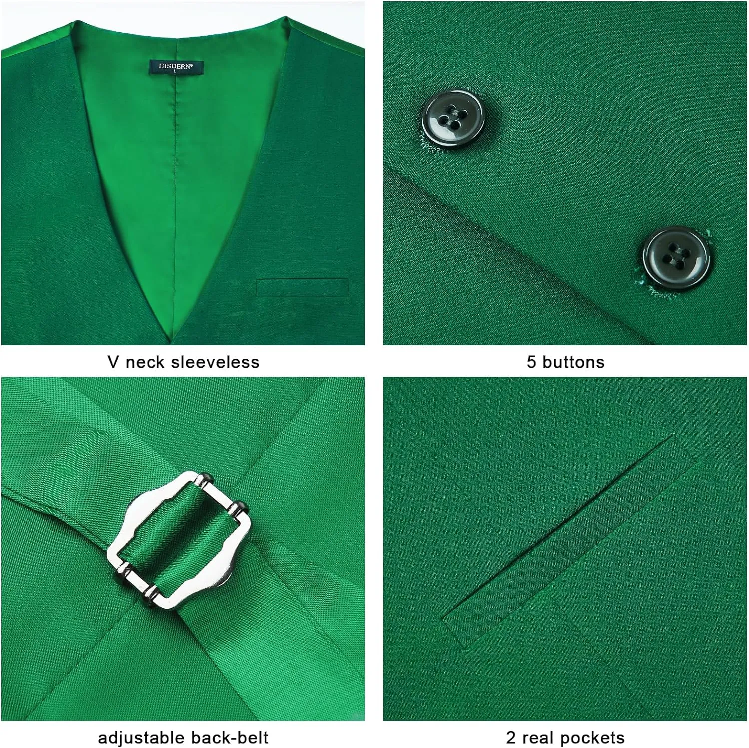 Formal Suit Vest - GREEN-2