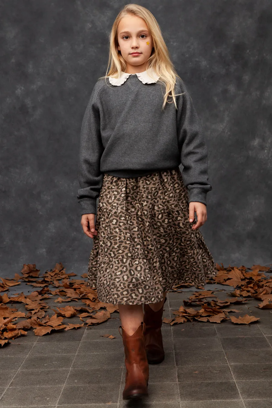 Girls Skirt Tocoto Vintage Midi Animal