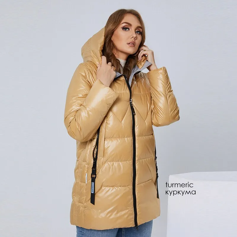 HaiLuoZi Unten Jacke Mid-lange Plus Größe Winter Mantel Fashion Zipper  Dicken Parka Baumwolle Casual