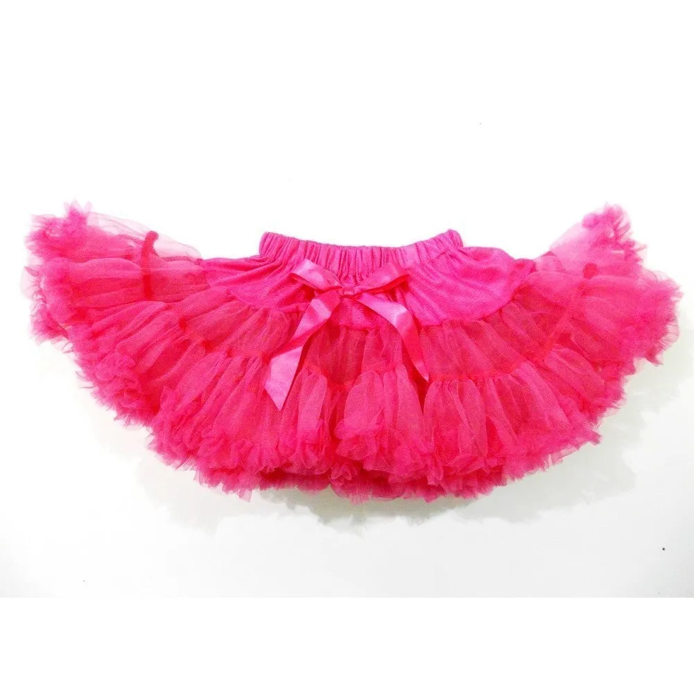 Hot Pink Chiffon Petti Tutu Skirt Girls S-XL