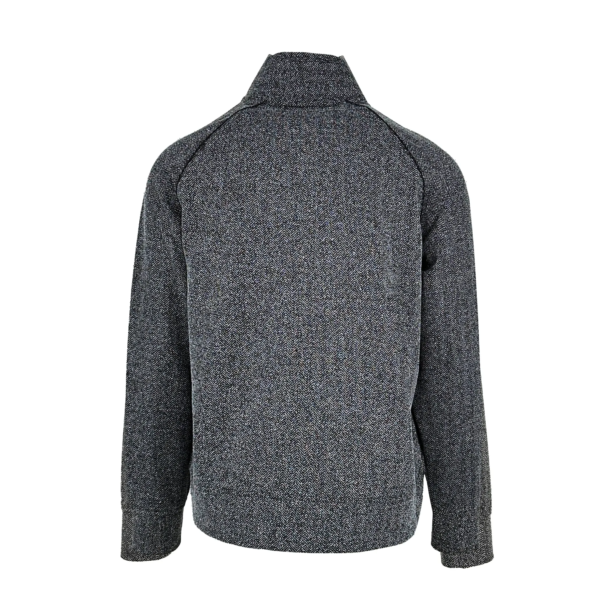 Jacquard Stretch Knit Herringbone Track Jacket