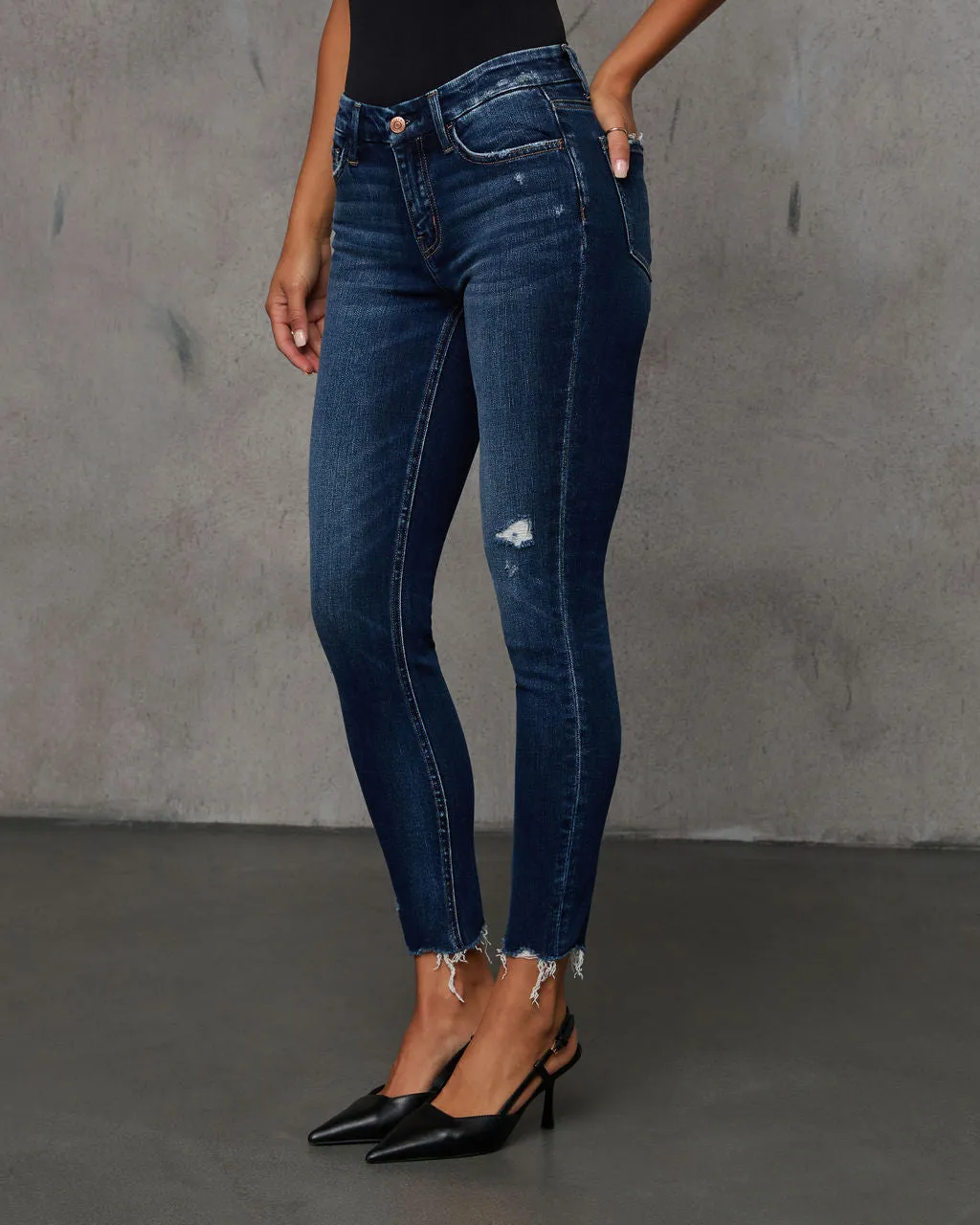 Jaylen Mid Rise Distressed Skinny Jeans