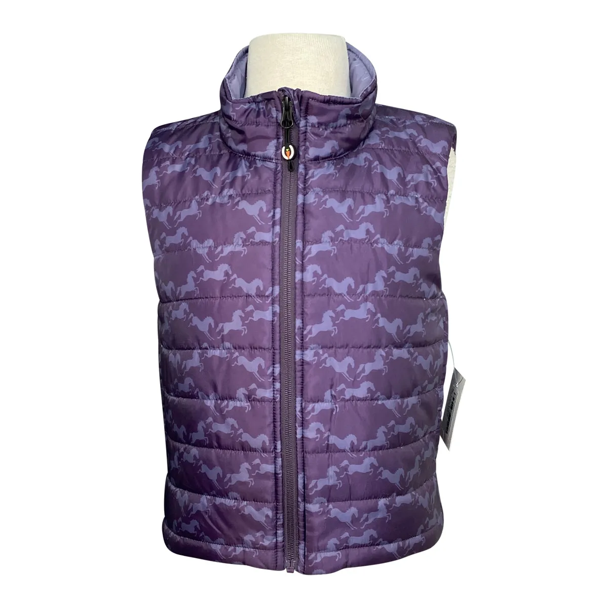 Kerrits Quilted Vest in Purple Ponies - Children's Medium