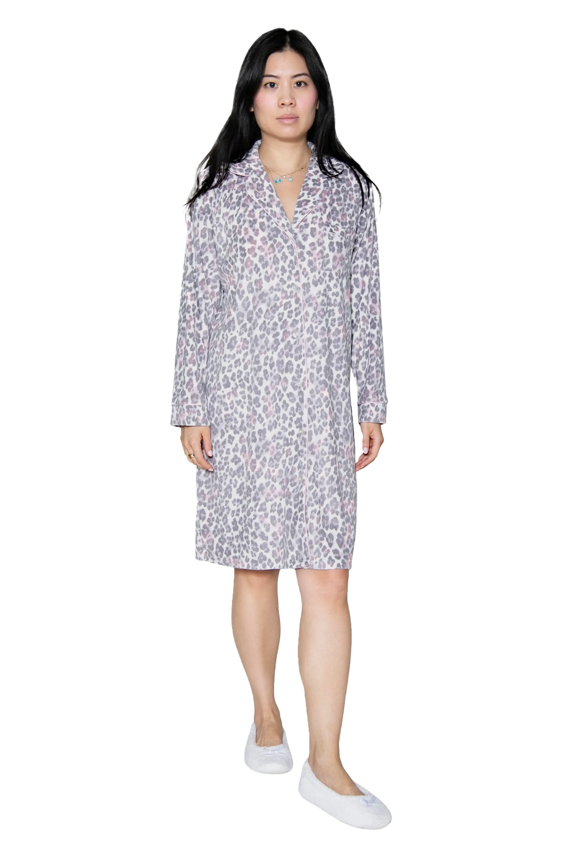 La Cera Silky Sheered Minky Nightshirt