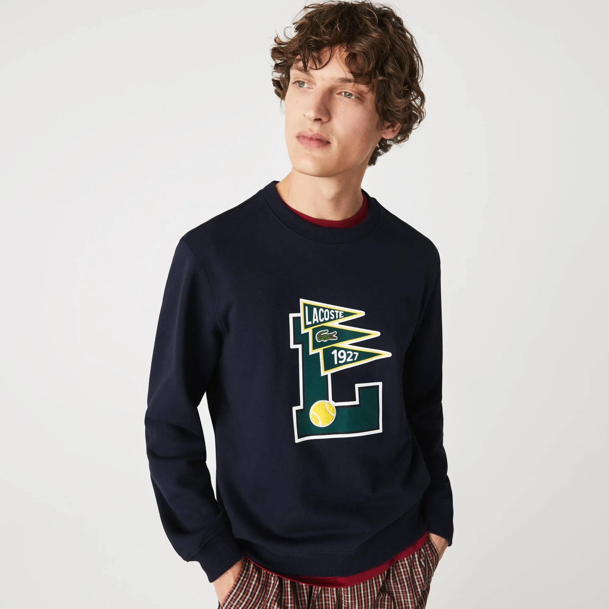 Lacoste Men's Pennants L Badge Cotton Fleece Sweatshirt