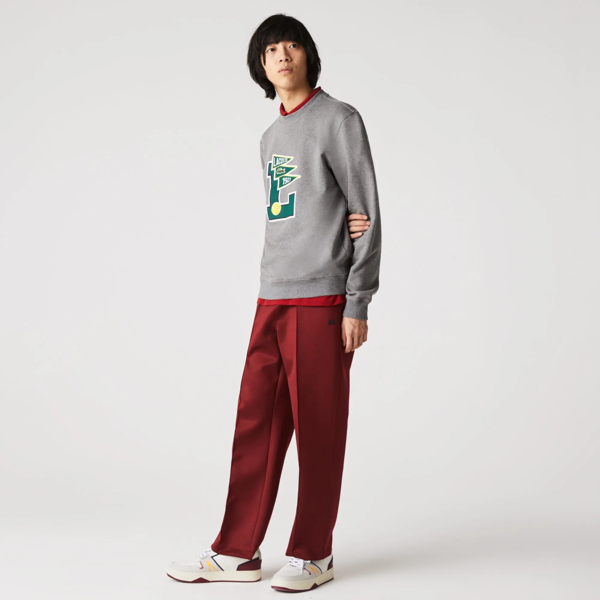 Lacoste Men's Pennants L Badge Cotton Fleece Sweatshirt