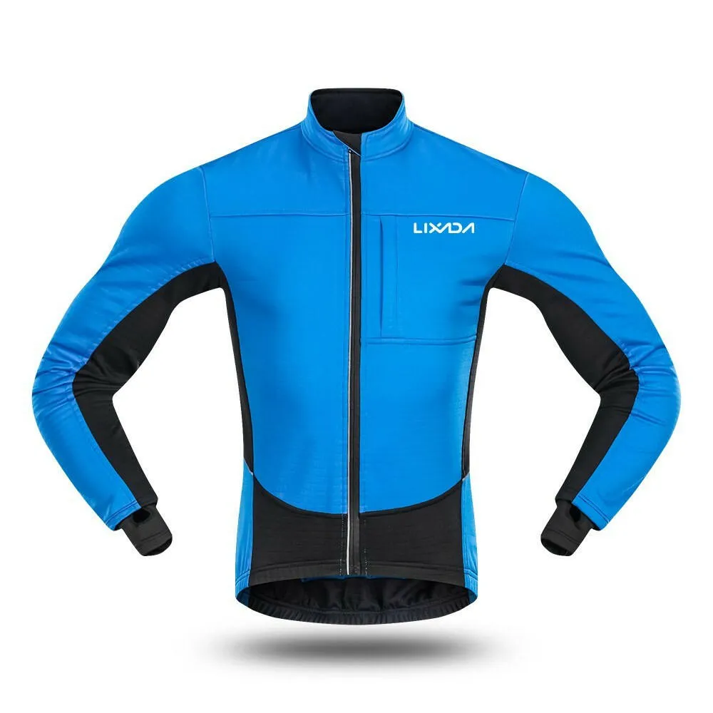 Lixada Winter Thermal Polar Fleece Men's Windproof Cycling Jacket