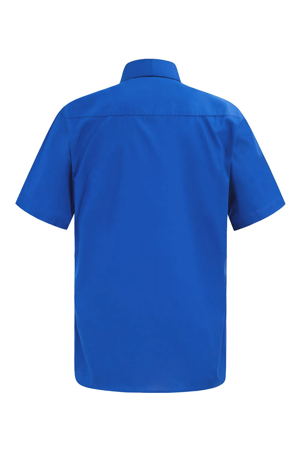 Men's Regular Fit Short Sleeve Solid Color Dress Shirts (Royal blue)