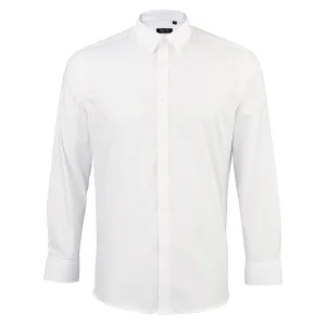 Mens Soft White Textured Shirt with White Buttons