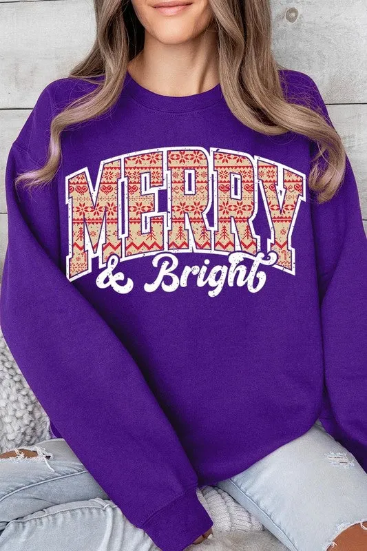 Merry & Bright Graphic Fleece Sweatshirts