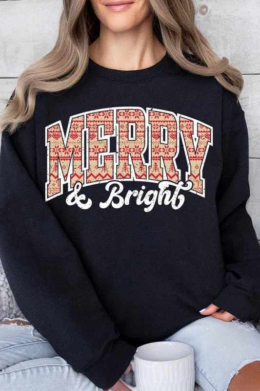 Merry & Bright Graphic Fleece Sweatshirts