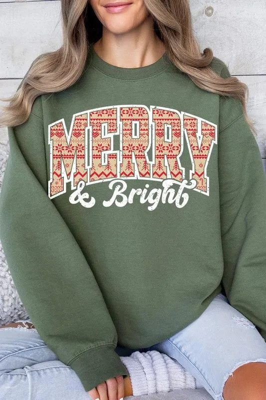 Merry & Bright Graphic Fleece Sweatshirts