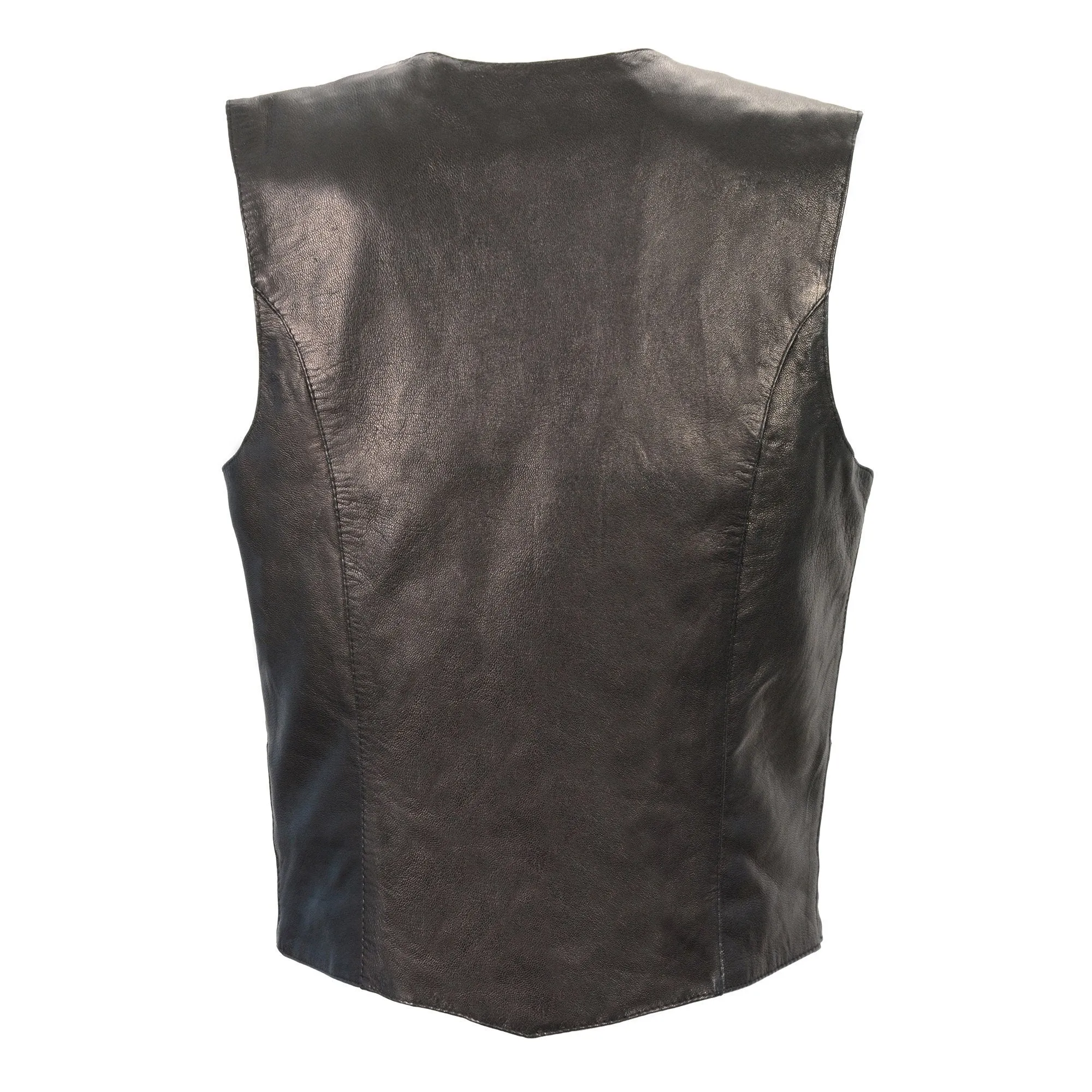 Milwaukee Leather-MLL4545-Ladies Black Lightweight Classic Four Snap Vest