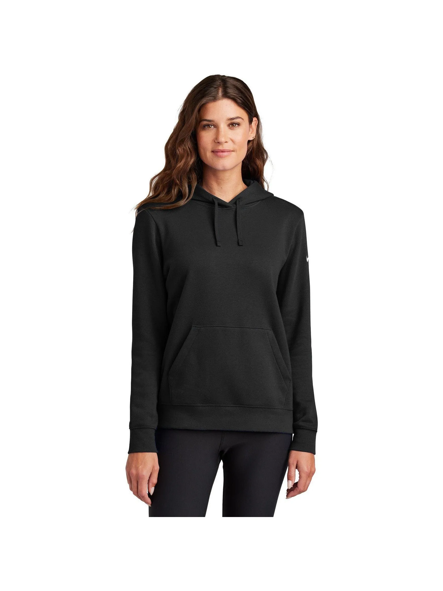 Nike Ladies Club Fleece Sleeve Swoosh Pullover Hoodie