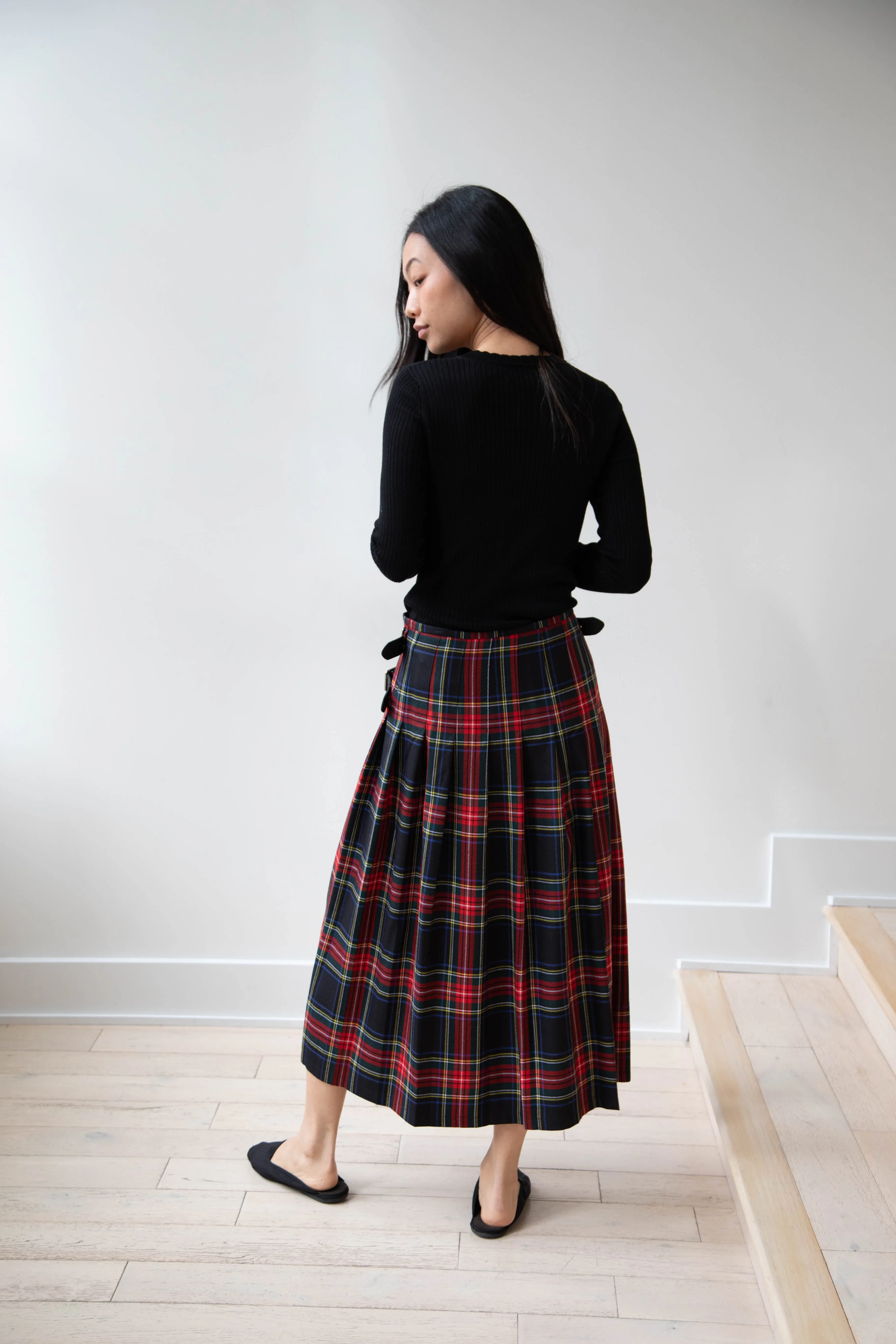 O'Neil of Dublin | Pleated Skirt in Red & Black Check