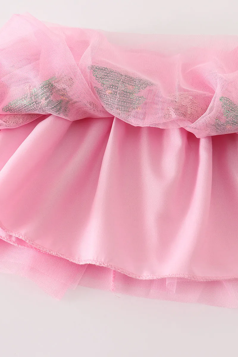 Pink gingerbread sequin tutu skirt